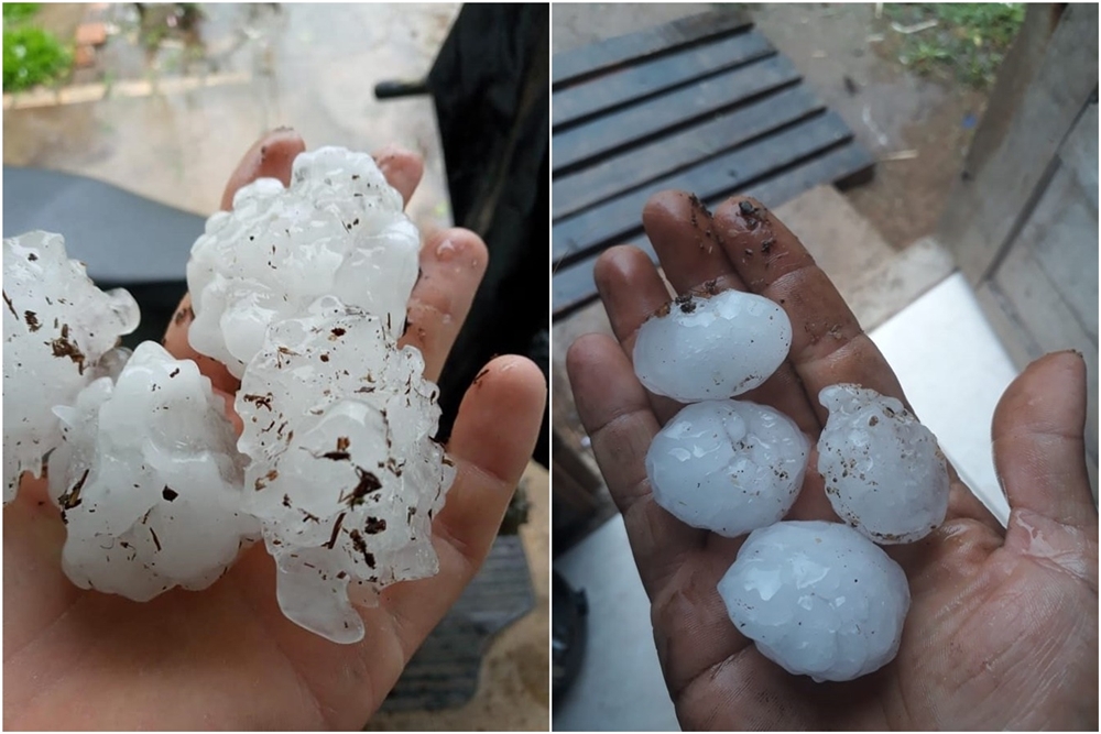 Temporais de granizo causam prejuízos na Metade Sul do Rio Grande do Sul