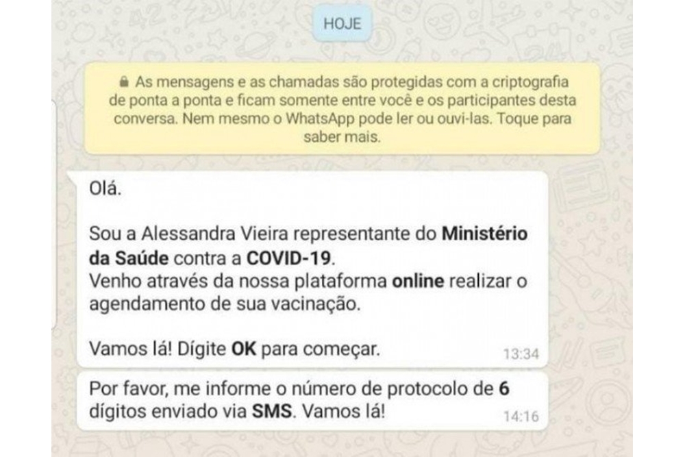 Golpistas se passam por funcionários do Ministério da Saúde para novo golpe no WhatsApp