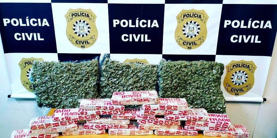 Organização criminosa que fazia intercâmbio de maconha e skank entre RS e SC é alvo da Polícia Civil