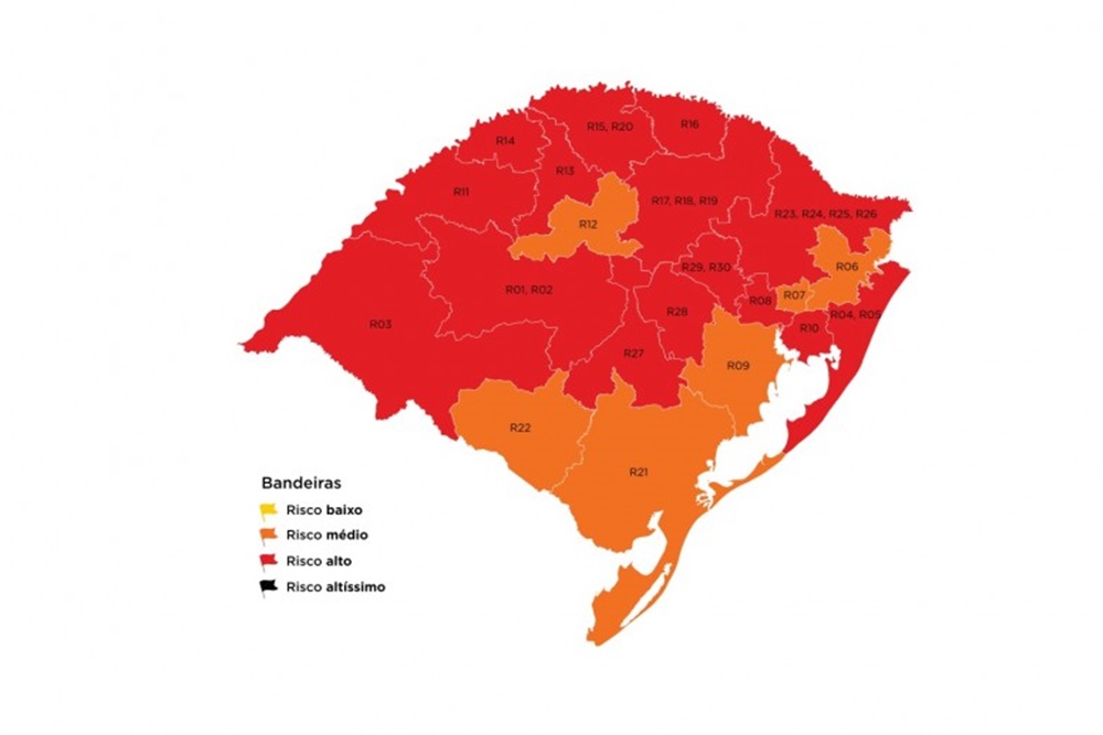 Último mapa definitivo do Distanciamento Controlado de 2020 confirma 15 regiões em bandeira vermelha