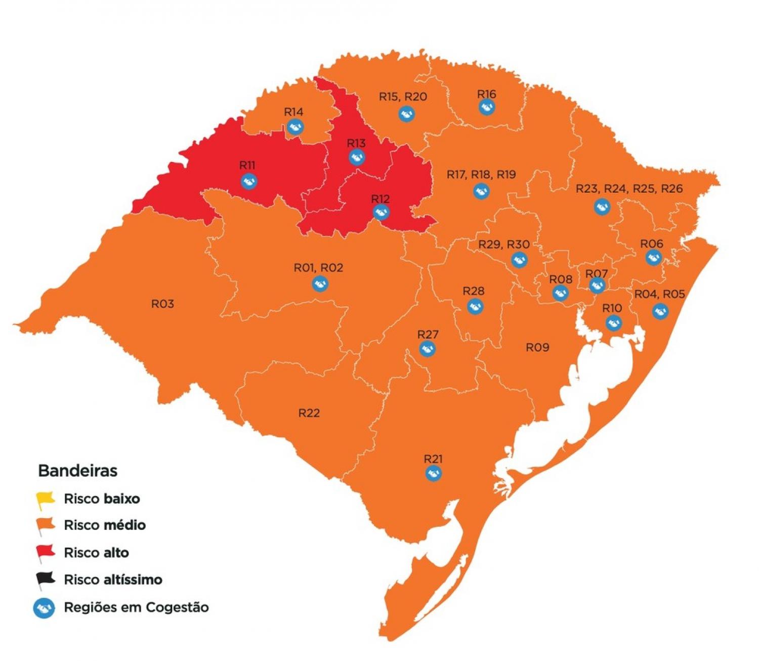 Governo recebe dois pedidos para reconsiderar bandeira no mapa do distanciamento controlado no RS