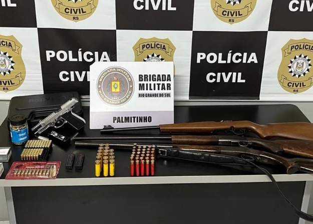 BM e PC cumprem mandado de busca e apreensão em Palmitinho