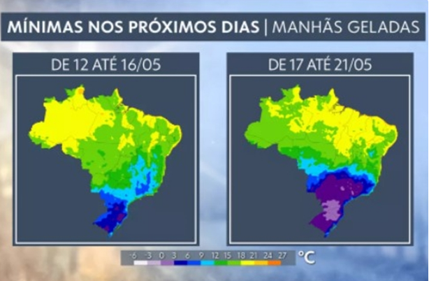 Brasil terá semana de frio intenso com neve, 'chuva congelante' e temperatura atípica para maio